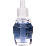 Close-up front view of a Mainstays refill bottle showing blue liquid and white screw cap.