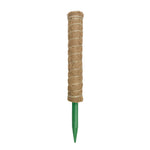 Single Mainstays coir-wrapped moss pole stake with green plastic pointed end on a white background