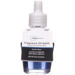 Mainstays Starlit Skies fragrance oil refill bottle with black and white label and blue liquid visible