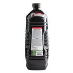 Rear view of a black Mainstays torch fuel bottle showing safety and warning text on the back label.