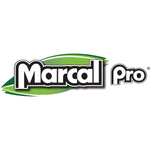 Marcal Pro logo on white background with green leaf accent, stylized brand mark only.