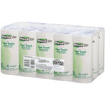 Clear-wrapped multi-pack of Marcal Pro paper towel rolls showing green and white product labels and a barcode sticker.