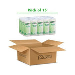 Graphic showing a Marcal Pro paper towel multipack above an open corrugated shipping box with 'Pack of 15' text.