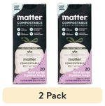 Two upright boxes of Matter compostable food scrap 3 gallon bags with purple accent