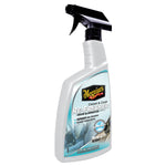 Meguiar's Carpet & Cloth Re-Fresher odor eliminator spray bottle with black trigger on white background