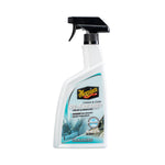 Studio-style image of Meguiar's Carpet & Cloth Re-Fresher spray bottle with product label facing forward