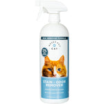 Single Messy Pet Cat Stain + Odor Remover white spray bottle with blue label and orange cat portrait on front