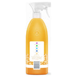 Rear view of a Method Antibac citron spray bottle showing the back label, barcode and patterned lower label area.