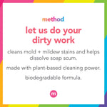 Square Method promotional graphic stating cleaning claims like "let us do your dirty work" and plant-based formula callouts