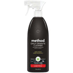 Method Daily Granite Cleaner spray bottle in black with apple orchard label and white trigger
