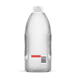 Rear view of a clear Method refill bottle showing barcode panel and molded grip sides