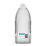 Back view of a clear Method refill bottle showing barcode, product text panel and molded grip details on white background.