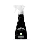 Black marble-pattern Method spray bottle labeled “Granite Polish” with white trigger on a white background.