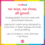 Square Method graphic with colorful border and readable headline 'no wax, no rinse, all good.' and supporting product claims