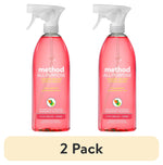 Two pink grapefruit Method all-purpose spray bottles side by side with a '2 Pack' label