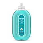 Clear turquoise Method Squirt + Mop bottle front with centered oval label and spearmint-scent branding