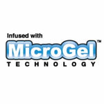Logo graphic reading 'Infused with MicroGel Technology' on a white background