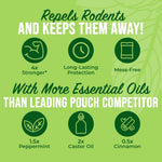 Green infographic highlighting Mighty Mint benefits and comparisons of essential oil amounts versus competitors
