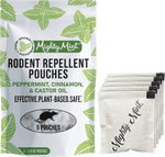 Mighty Mint branded pouch and five fabric-sachet repellent pouches displayed side by side