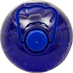 Top-down close-up of a blue plastic Mistolin jug showing the screw cap and molded carrying handle