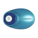 Overhead close-up of the top of a blue Mop & Glo bottle showing the circular blue cap and white flip spout.