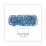 Top view of blue looped mop head with a dimension graphic indicating 24" x 5"