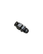 Black Moroso AN-style fitting adapter shown at slight angle on plain white background