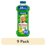 Green Mr. Clean 2X concentrated Original Fresh bottle with Gain scent label and a 9 Pack banner beneath
