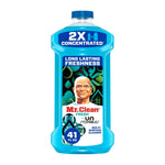Single blue Mr. Clean 2X concentrated multi-surface cleaner bottle showing label and 41 fl oz mark