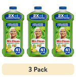 Three green Mr. Clean Original Fresh Gain scented 41 fl oz bottles shown side-by-side with 2X concentrated header and a '3 Pack' banner below.