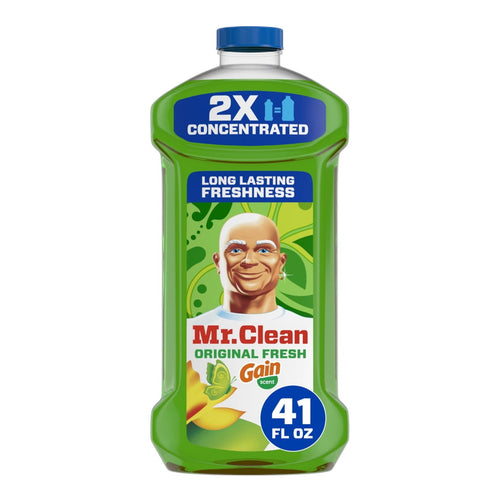 Front-facing green Mr. Clean Original Fresh bottle with Gain scent label and 41 fl oz badge