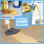 Collage showing Mr. Clean lemon cleaner used on countertops, toilets and floors with central 'A WHOLE HOME CLEAN' text
