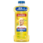 Clean product shot of a Mr. Clean lemon antibacterial multi-surface cleaner bottle on a white background showing the full label