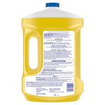 Rear view of a yellow Mr. Clean bottle showing product directions, storage and disposal text on the label
