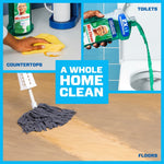 Collage showing Mr. Clean Meadows & Rain bottle used on countertops, toilets and floors with central callout 'A Whole Home Clean'