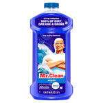 Tall blue Mr. Clean Ocean cleaner bottle on white background showing full label and product branding