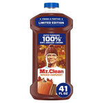 Single Mr. Clean Spiced Harvest limited edition cleaner bottle on white background showing pumpkin label art