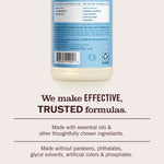 Close-up of the back label of a Mrs. Meyer's cleaner bottle with product information and barcode.