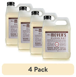 Four translucent refill jugs of Mrs. Meyer's Clean Day hand soap arranged with a “4 Pack” label beneath.