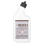 White angled bottle of Mrs. Meyer's Clean Day toilet bowl cleaner with lavender-scent label