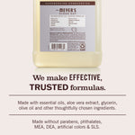 Rear view of a Mrs. Meyer’s Clean Day refill jug showing the product information panel and ingredient text.