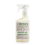 Single spray bottle of Mrs. Meyer’s Vinegar Gel cleaning spray showing product label and trigger on white background