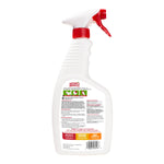 Rear view of Nature's Miracle spray bottle showing product instructions and barcode on white background