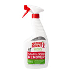 Nature's Miracle enzymatic stain & odor remover spray bottle with red trigger on white background