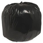 Full tied black garbage bag with glossy surface shown against a plain white background.
