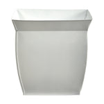Nearly Natural white fluted metal square planter photographed front-on on a white background