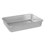 Studio photo of Nordic Ware aluminum rectangular baking pan on white background showing rim and interior