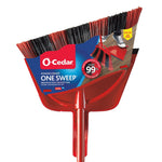 O-Cedar PowerCorner One Sweep broom head and red step-on dustpan packaging label shown close-up