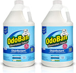 Two large OdoBan disinfectant concentrate jugs with Fresh Linen label shown side by side on white background.