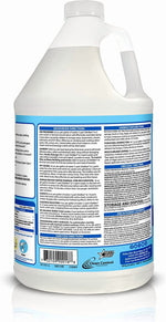 Rear view of a single white OdoBan gallon jug showing detailed product directions and barcode on the label.